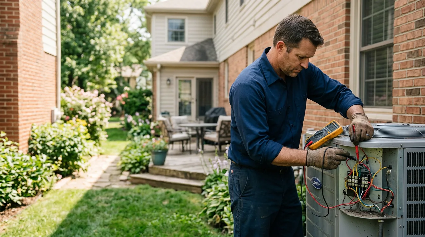 HVAC technician working near Cuyahoga Falls, OH